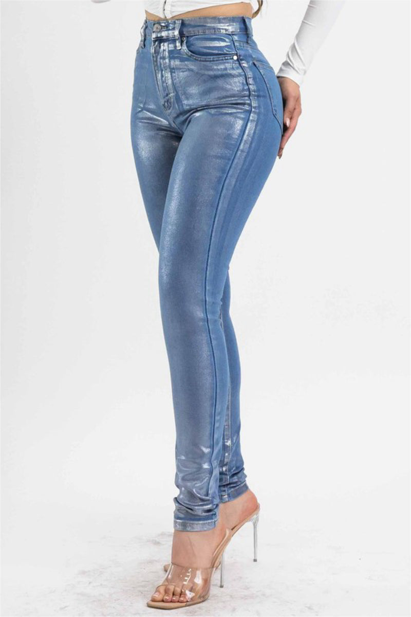 SKINNY FOIL DENIM