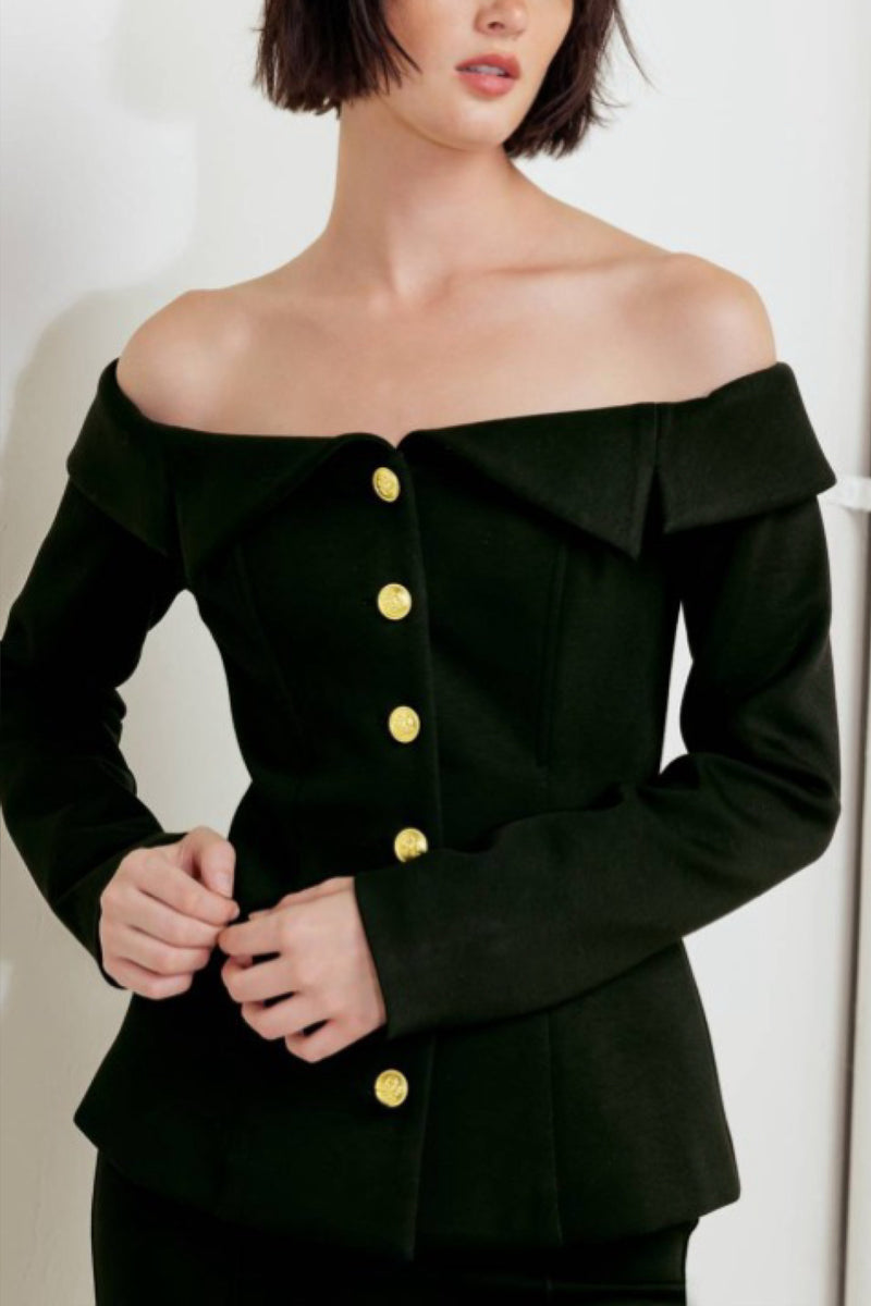 CHIC OFF SHOULDER BLAZER