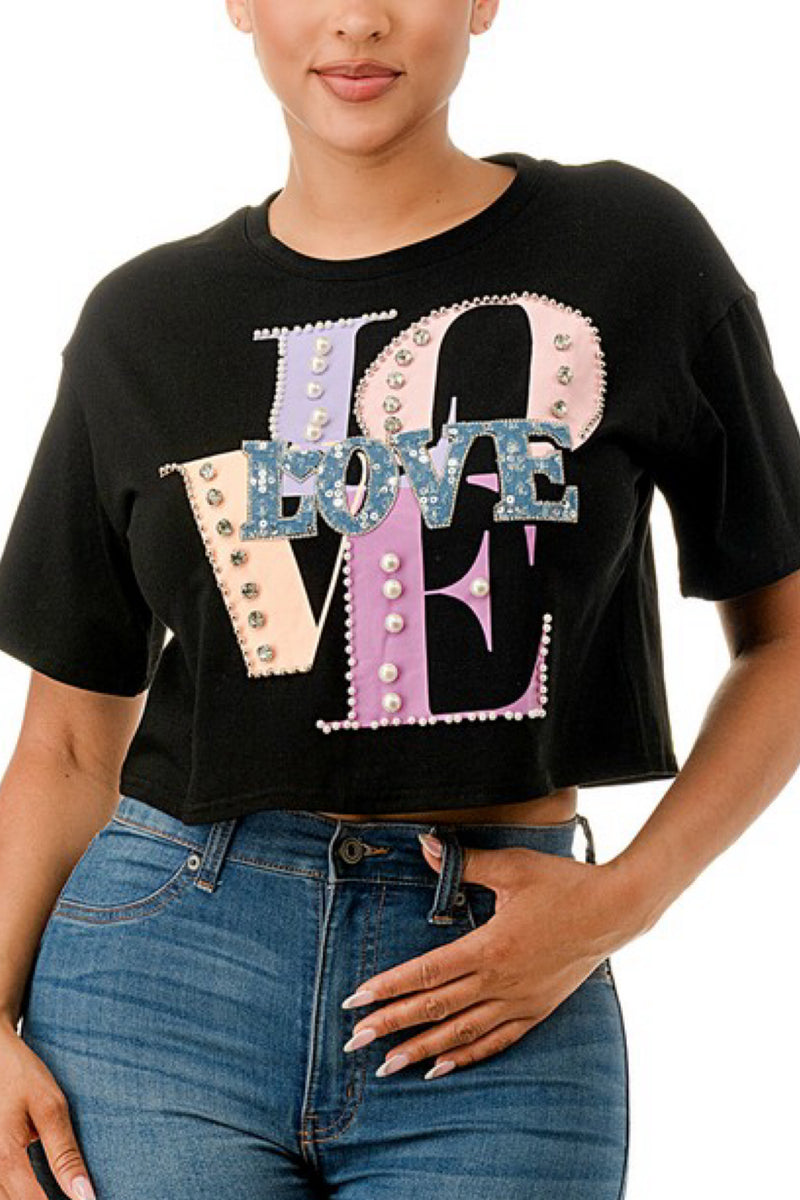 LOVE CROP T-SHIRT