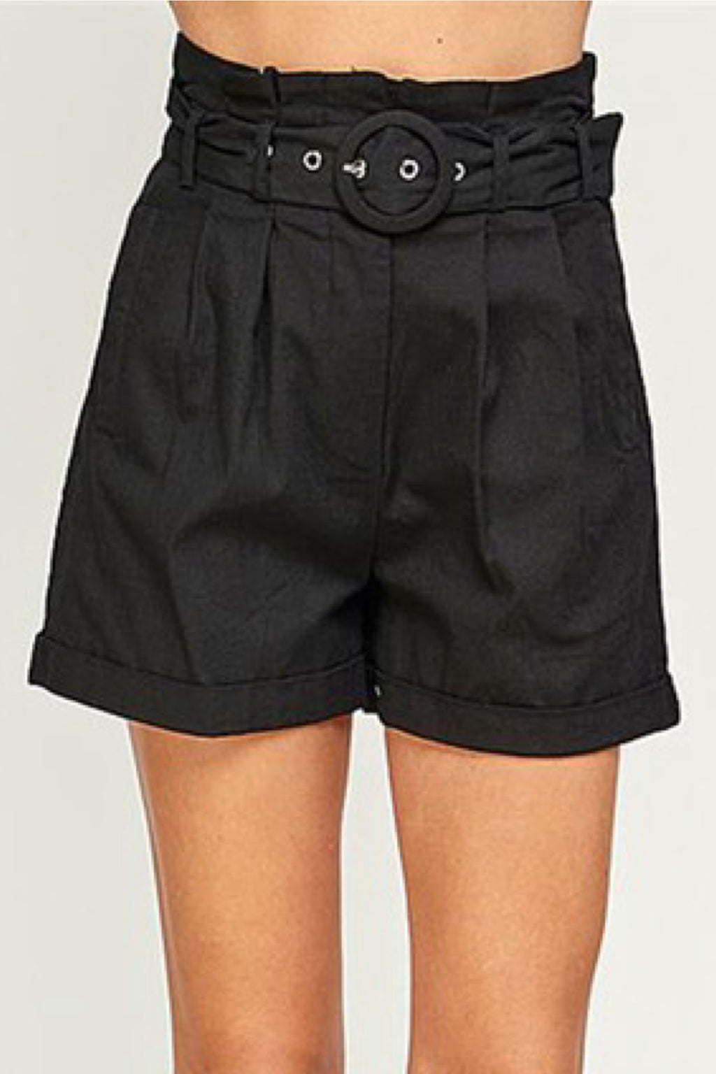 PAPER BAG BELTED SHORTS