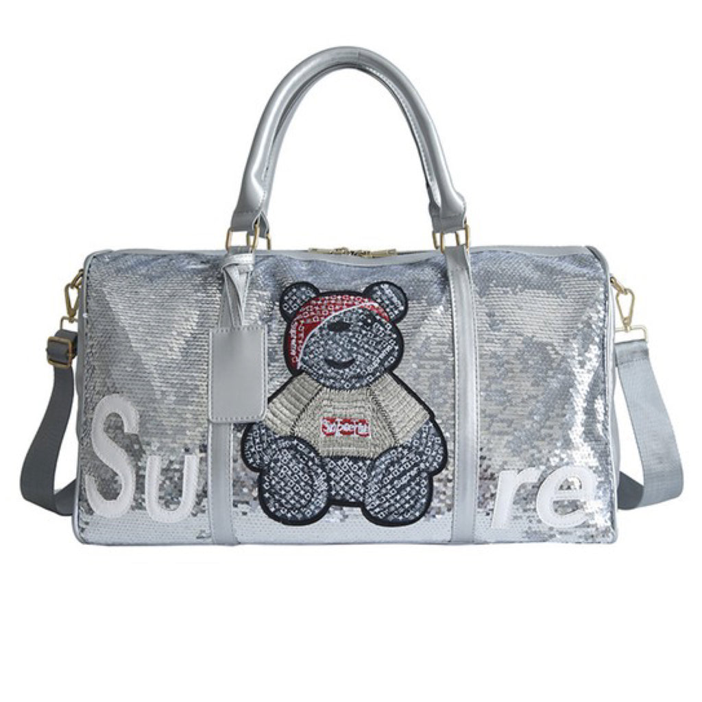 BEAR & SEQUIN TOTE BAG