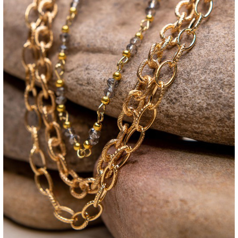 THREE STRAND MULTI CHAIN  NECKLACE