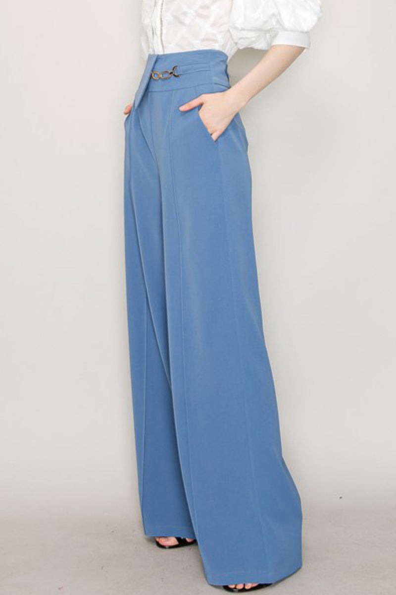 ELEGANT HIGH WAIST CHAIN DETAIL PANT