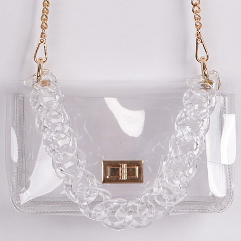 CLEAR CHAIN CROSSBODY BAG