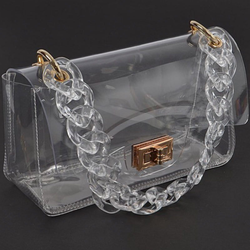 CLEAR CHAIN CROSSBODY BAG