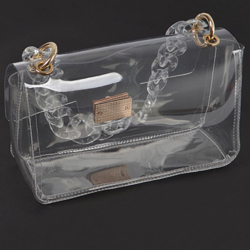 CLEAR CHAIN CROSSBODY BAG