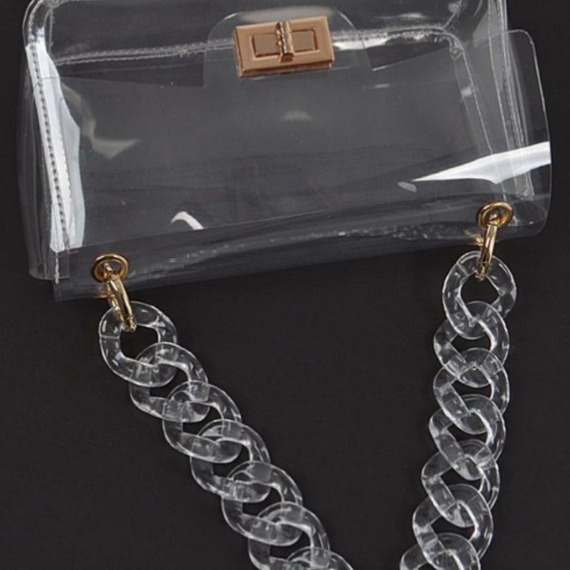 CLEAR CHAIN CROSSBODY BAG