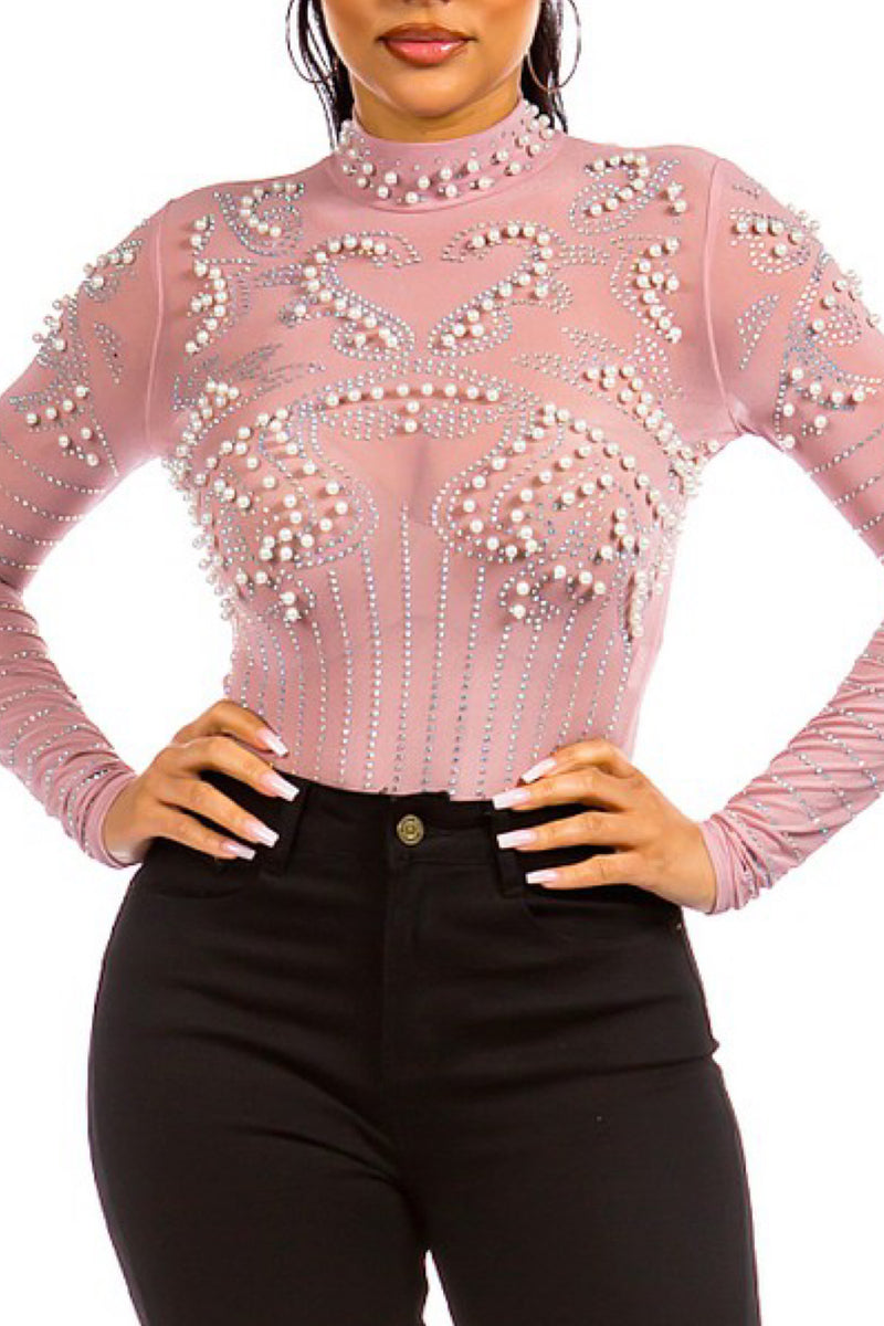 MESH MY PEARLS BODYSUIT