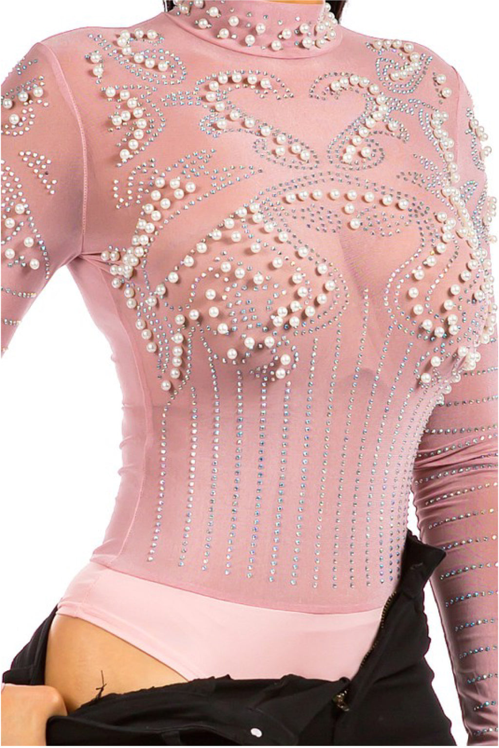 MESH MY PEARLS BODYSUIT