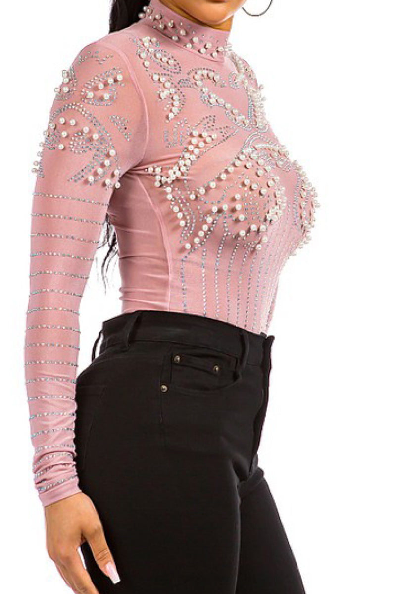 MESH MY PEARLS BODYSUIT