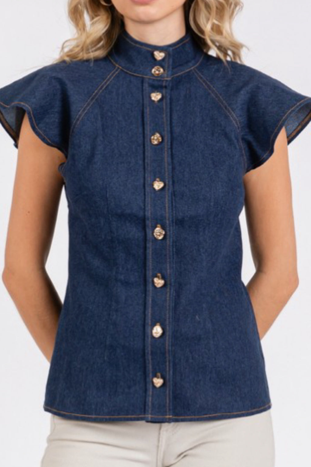 I'M INNOCENT DENIM TOP