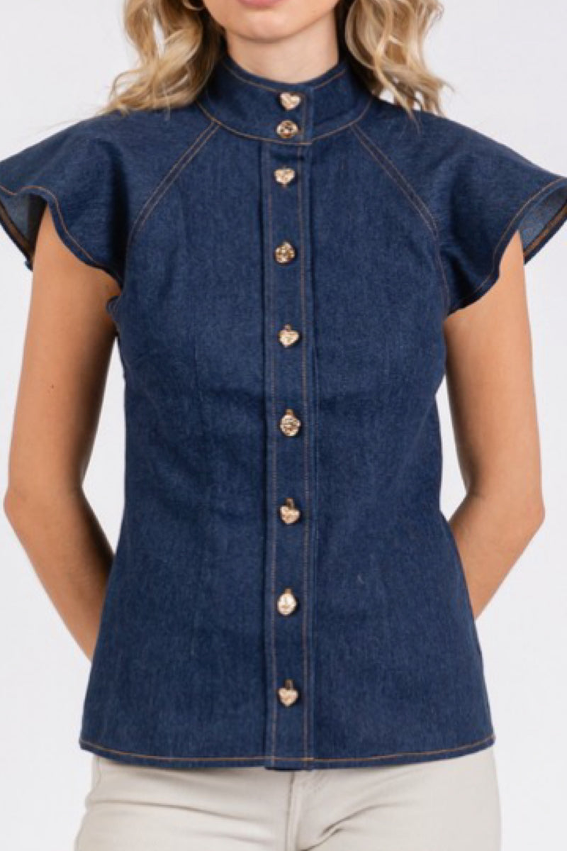 I'M INNOCENT DENIM TOP