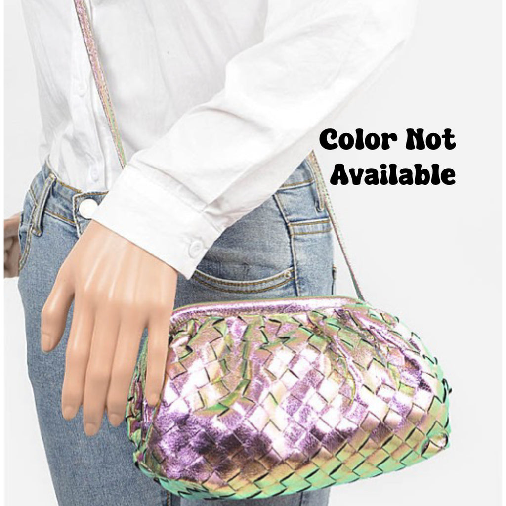 METALLIC BRAIDED CROSSBODY