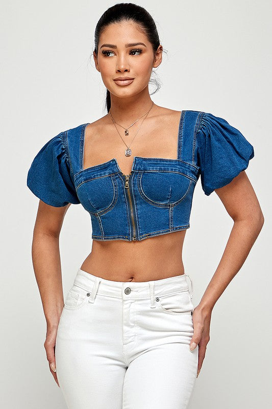 DENIM CROP TOP