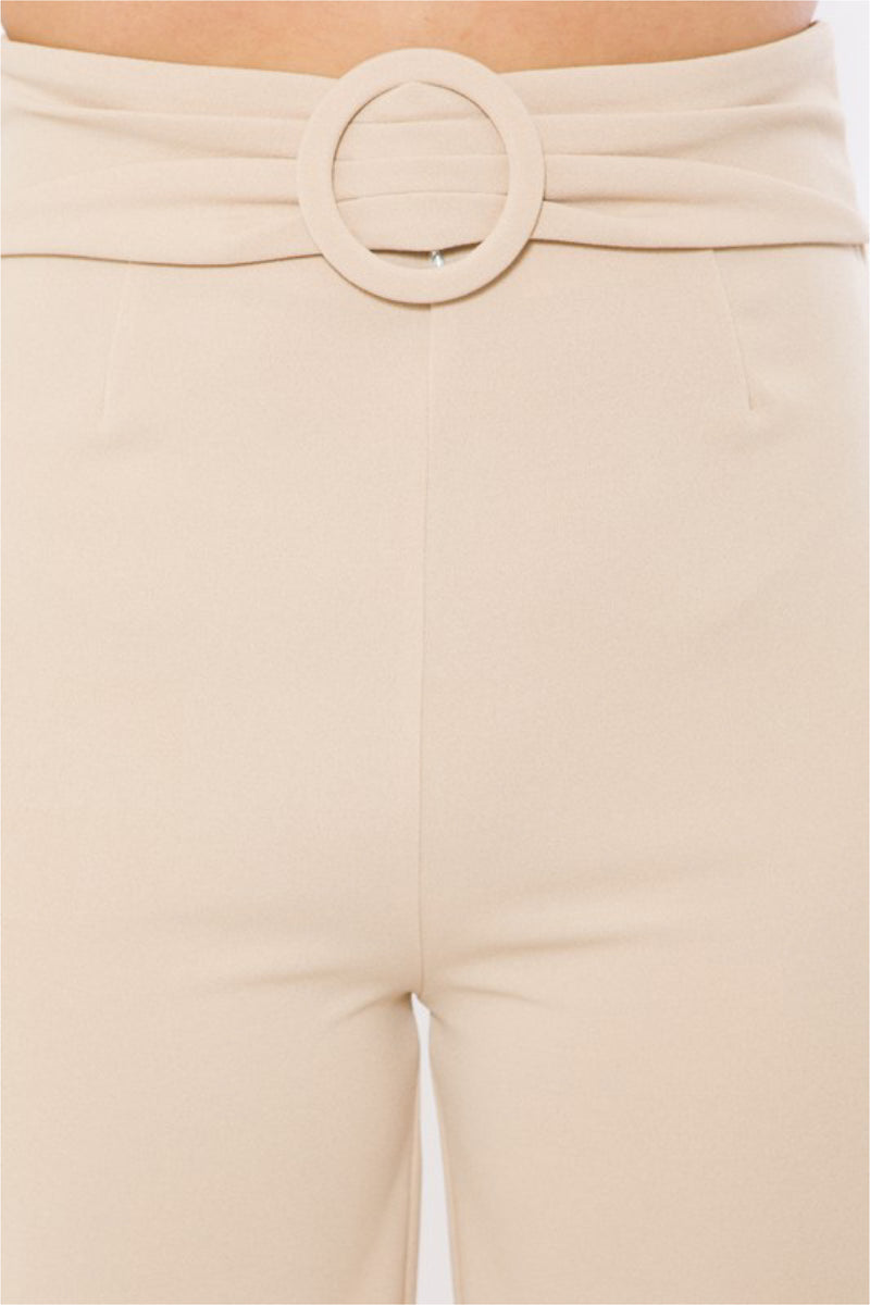 HIGH WAIST BUCKLE BELT PANT