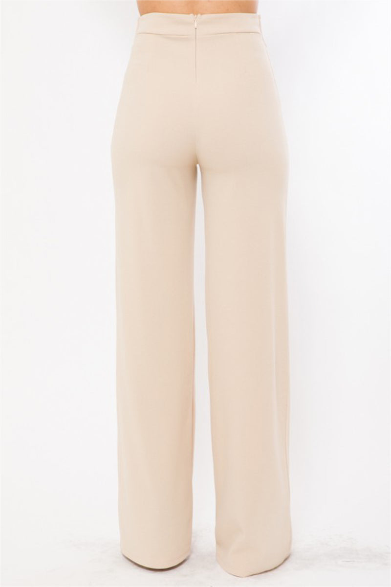 HIGH WAIST BUCKLE BELT PANT