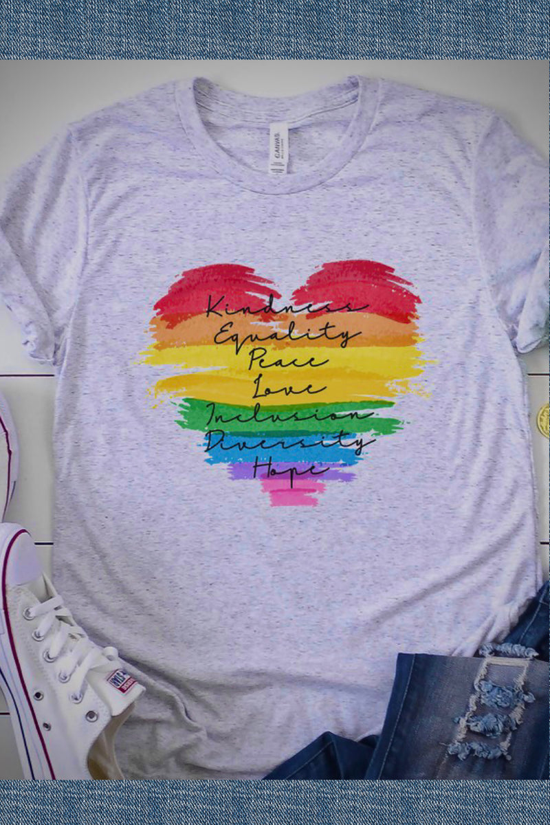 RAINBOW DIVERSITY HEART TEE