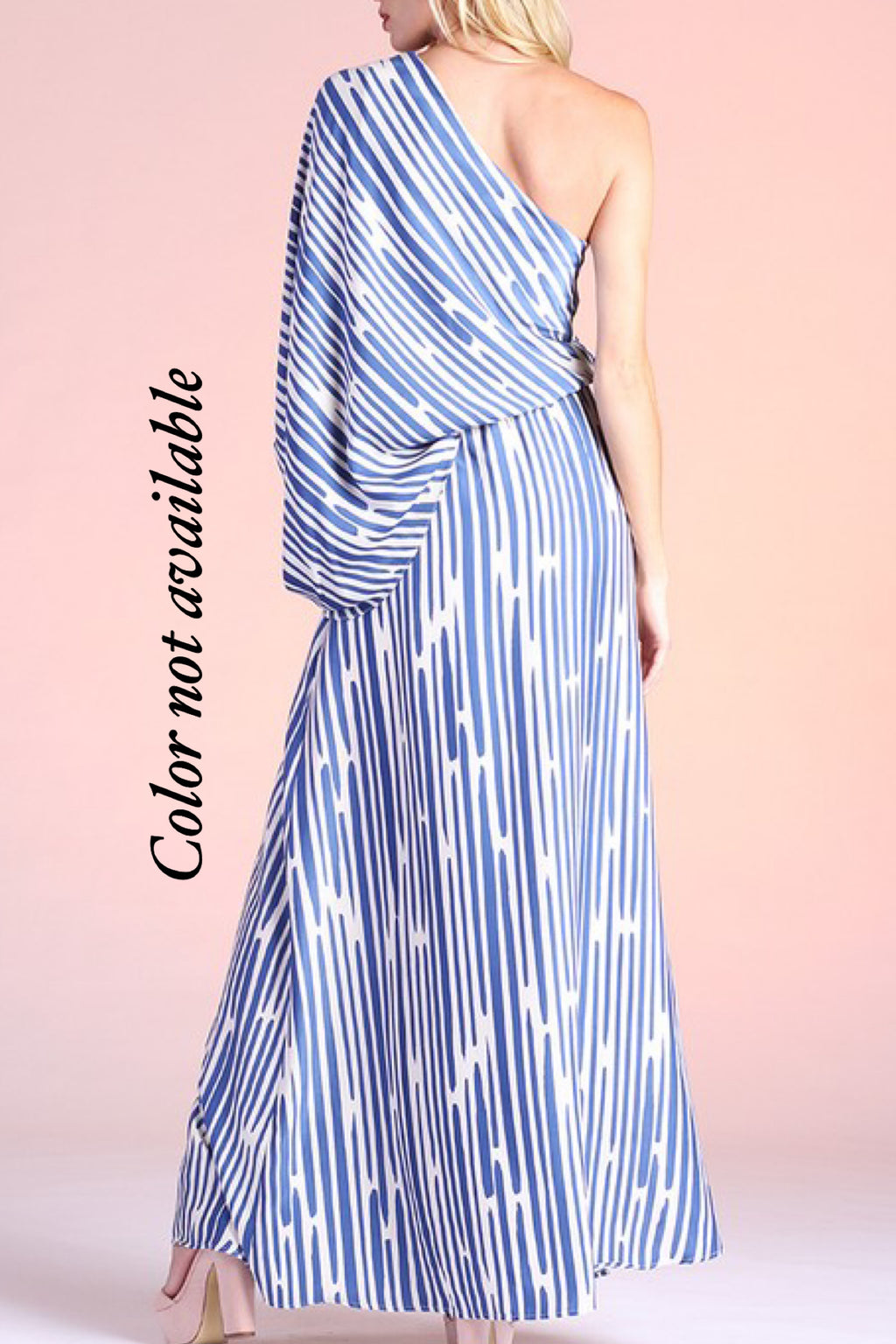 ADLIN STRIPE ONE SHOULDER MAXI