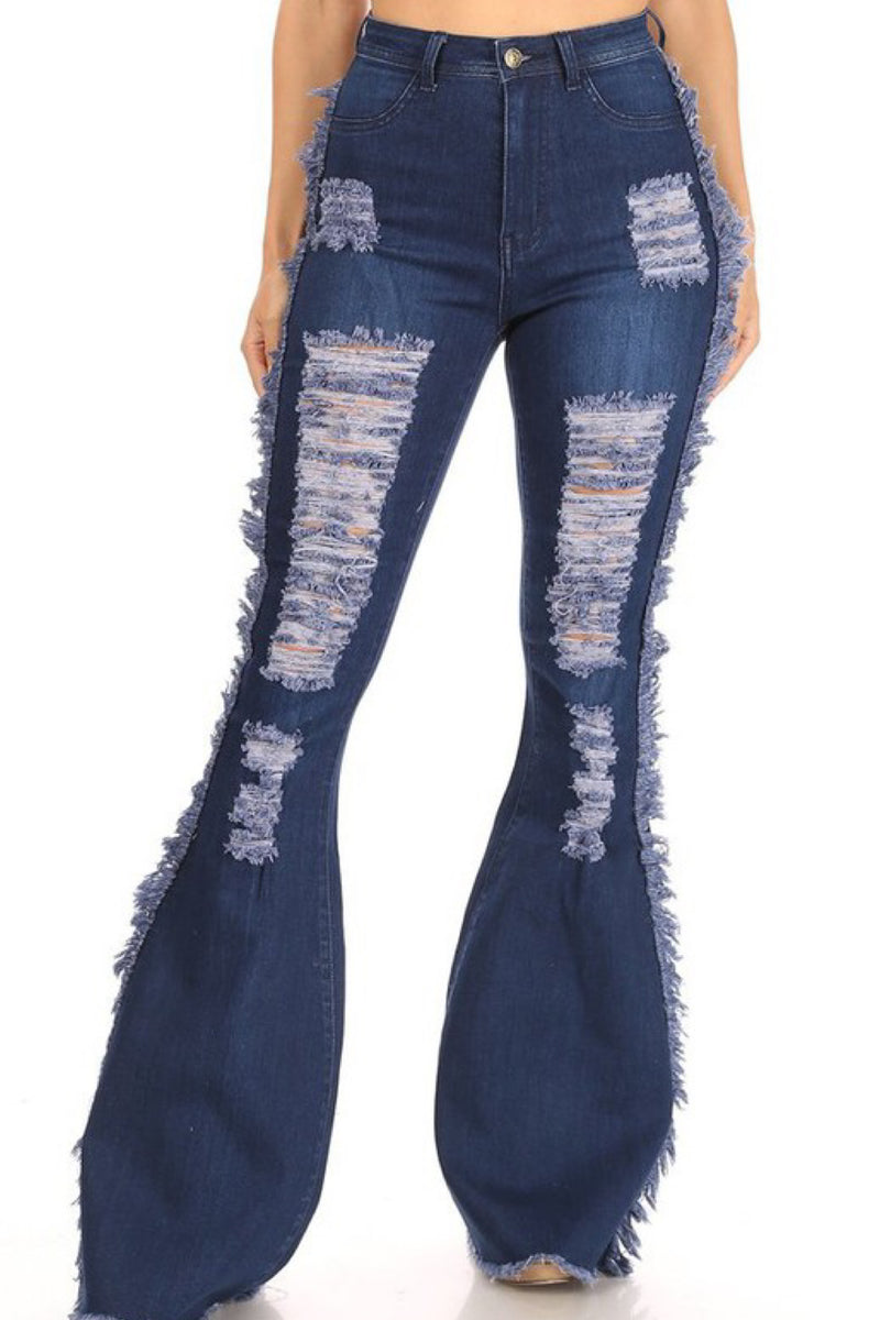 RIPPED FLARE DENIM