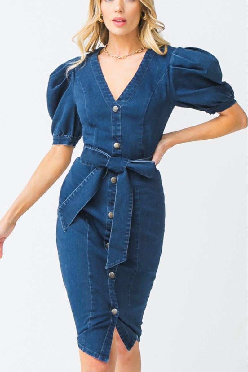 PENCIL DENIM DRESS