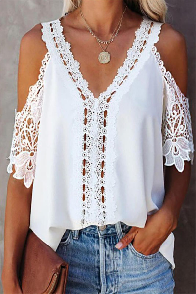 LACE COLD SHOULDER TOP