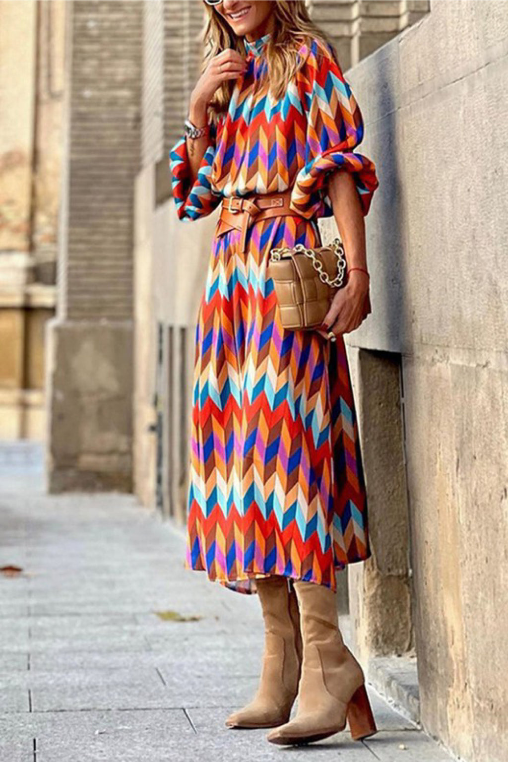 GEOMETRIC MULTI COLOR MAXI