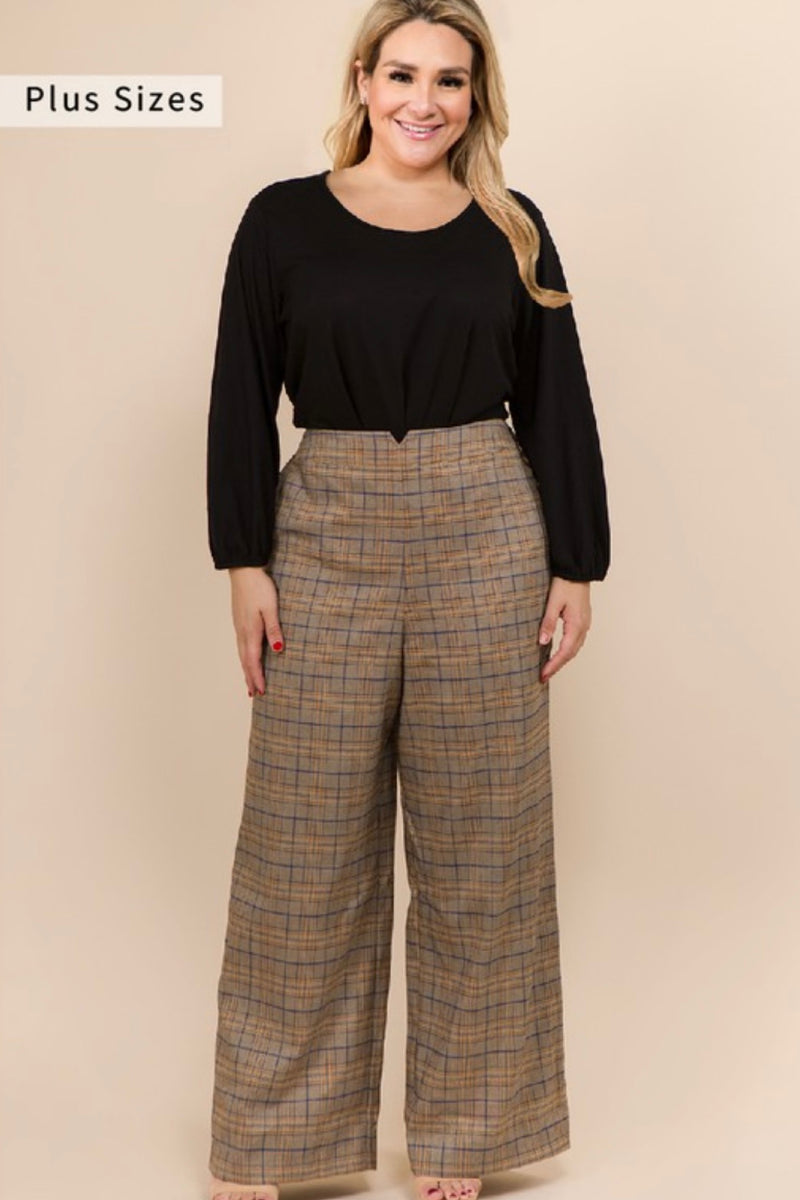 PLUS WIDE LEG PANTS