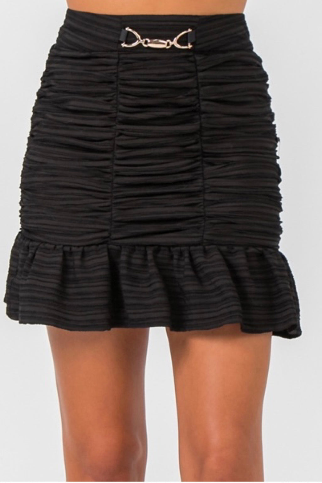 RUCHED MINI SKIRT