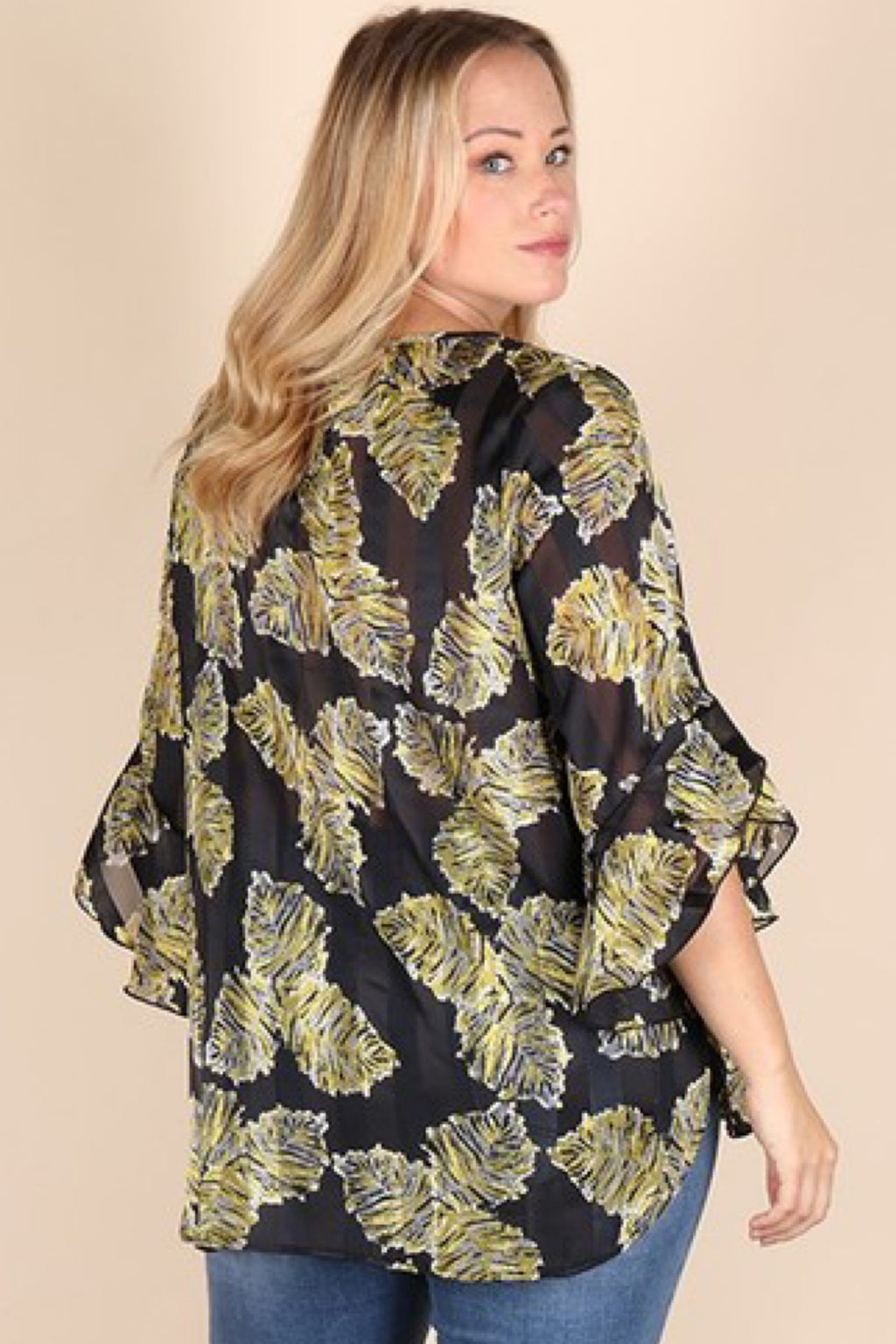 PLUS LEAF PRINT TOP