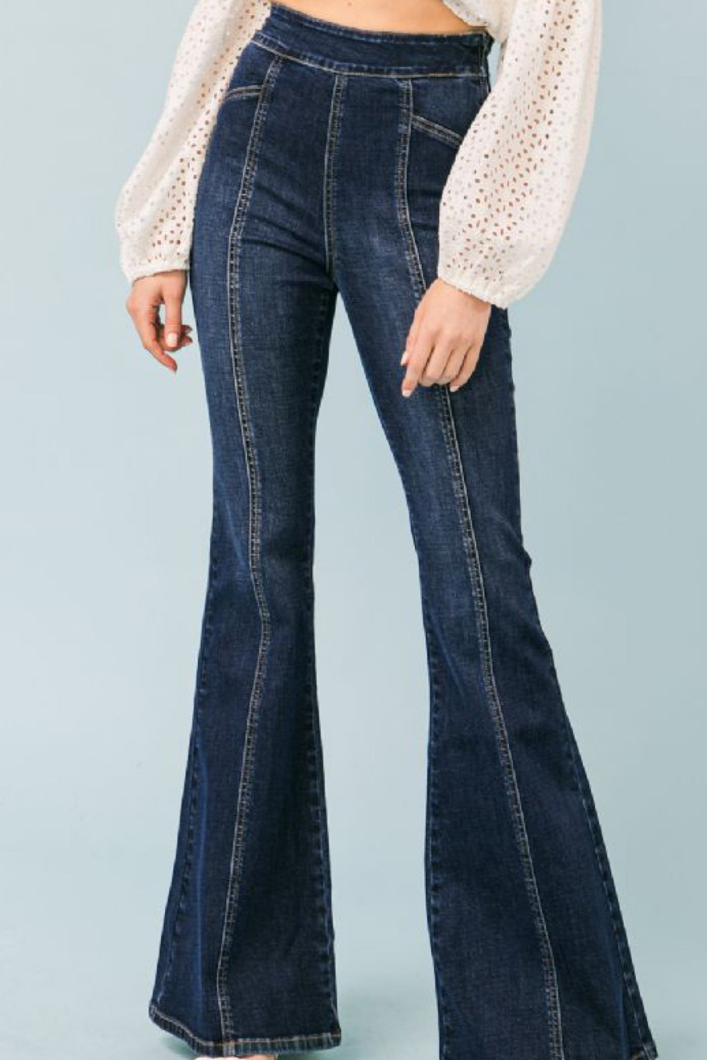 BOOT CUT DENIM WITH SIDE ZIPPER