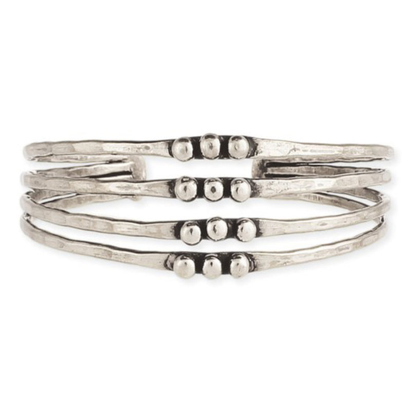 SILVER HAMMERED CUFF BRACELET