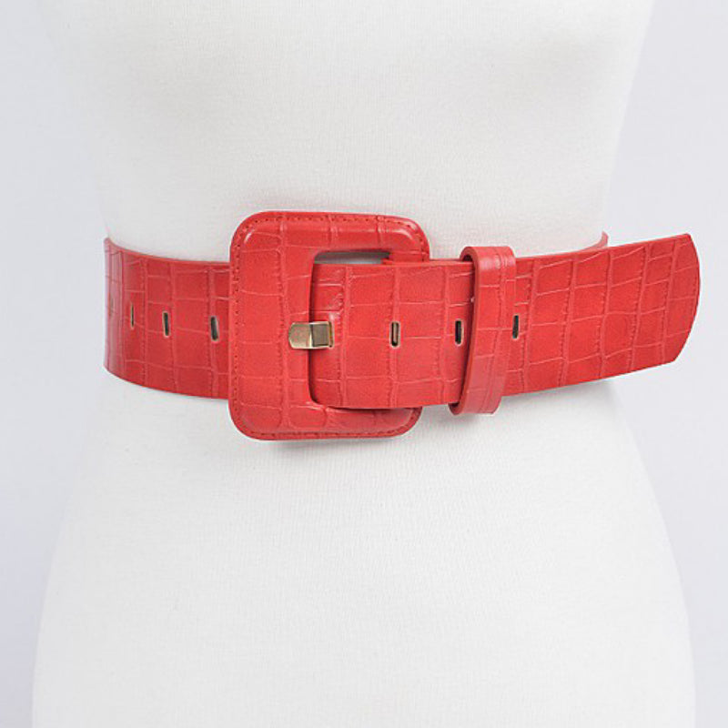 FAUX CROC FASHION BELT