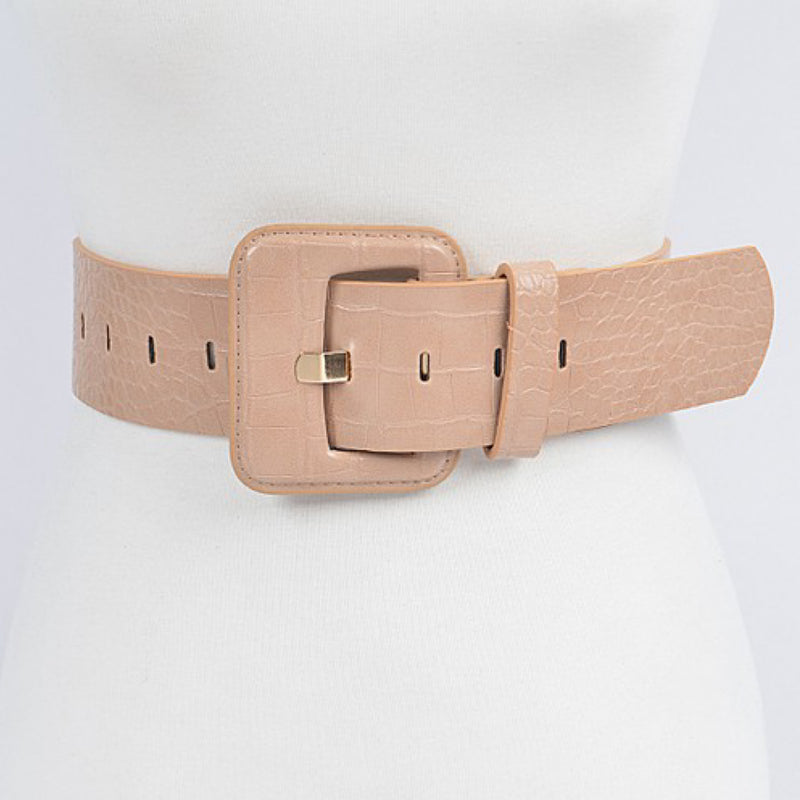 FAUX CROC FASHION BELT