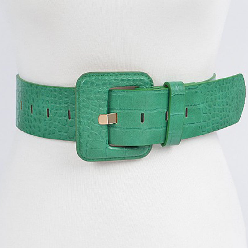 FAUX CROC FASHION BELT