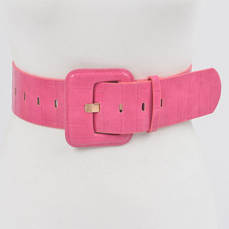 FAUX CROC FASHION BELT