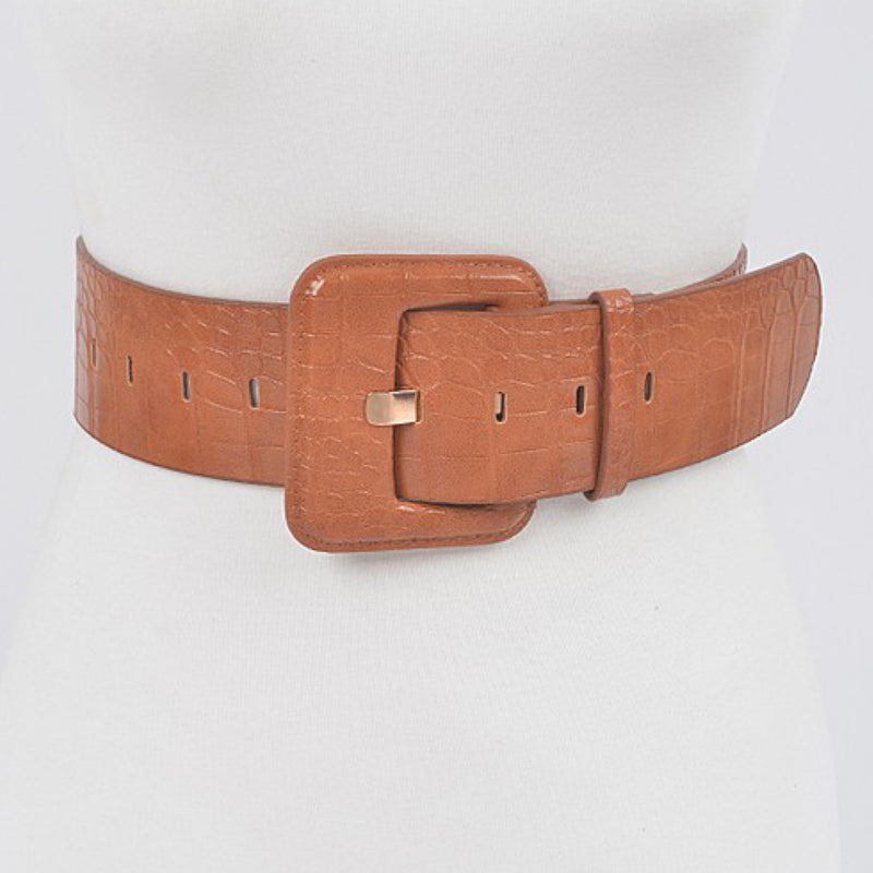 FAUX CROC FASHION BELT