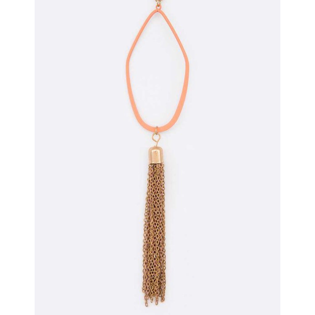 TEARDROP HOOP & TASSEL NECKLACE