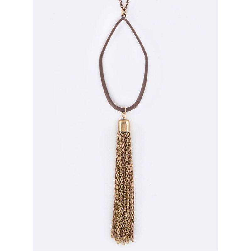 TEARDROP HOOP & TASSEL NECKLACE