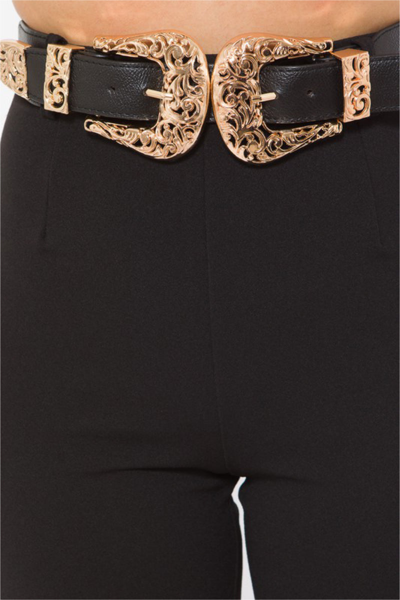 ULTRA FASHION BUCKLE BELT PANT