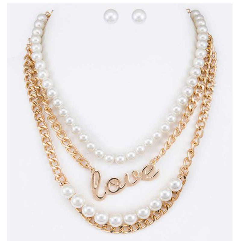 LOVE & PEARLS STRAND NECKLACE