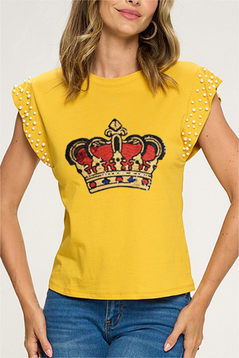 CROWN & PEARLS T-SHIRT