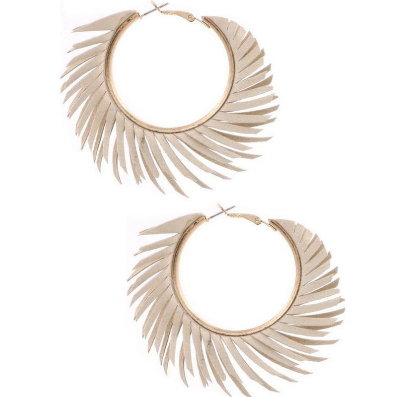 FAUX LEATHER HOOP EARRINGS