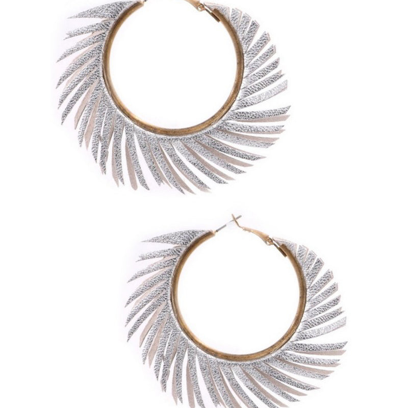 FAUX LEATHER HOOP EARRINGS