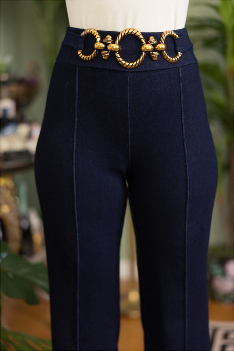 HIGH WAIST CHIC BUCKLE DENIM