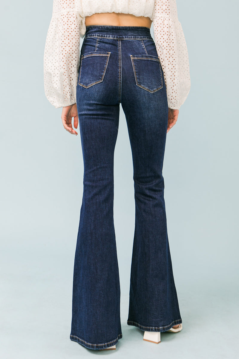 BOOT CUT DENIM WITH SIDE ZIPPER