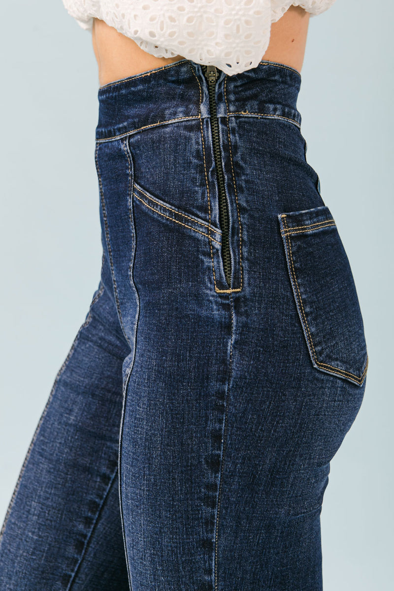 BOOT CUT DENIM WITH SIDE ZIPPER